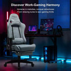 GTRACING Gaming Chair with Footres Ergonomic Recliner Office Chair with Lumbar Support Blue
