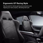 GTRACING Gaming Chair with Footres Ergonomic Recliner Office Chair with Lumbar Support Gray