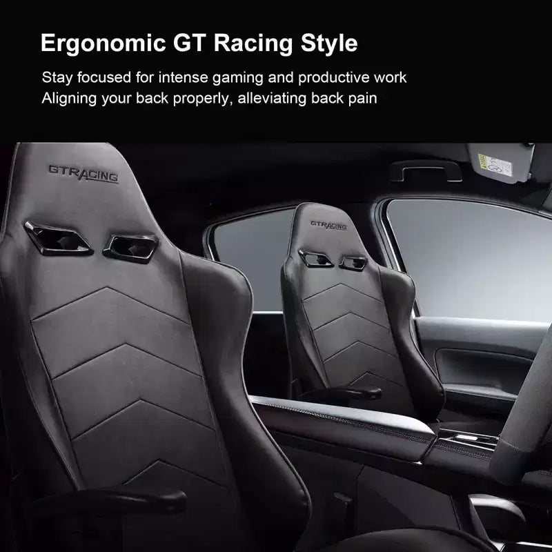 GTRACING Gaming Chair with Footres Ergonomic Recliner Office Chair with Lumbar Support Gray