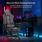 GTRACING Gaming Chair with Footres Ergonomic Recliner Office Chair with Lumbar Support Gray