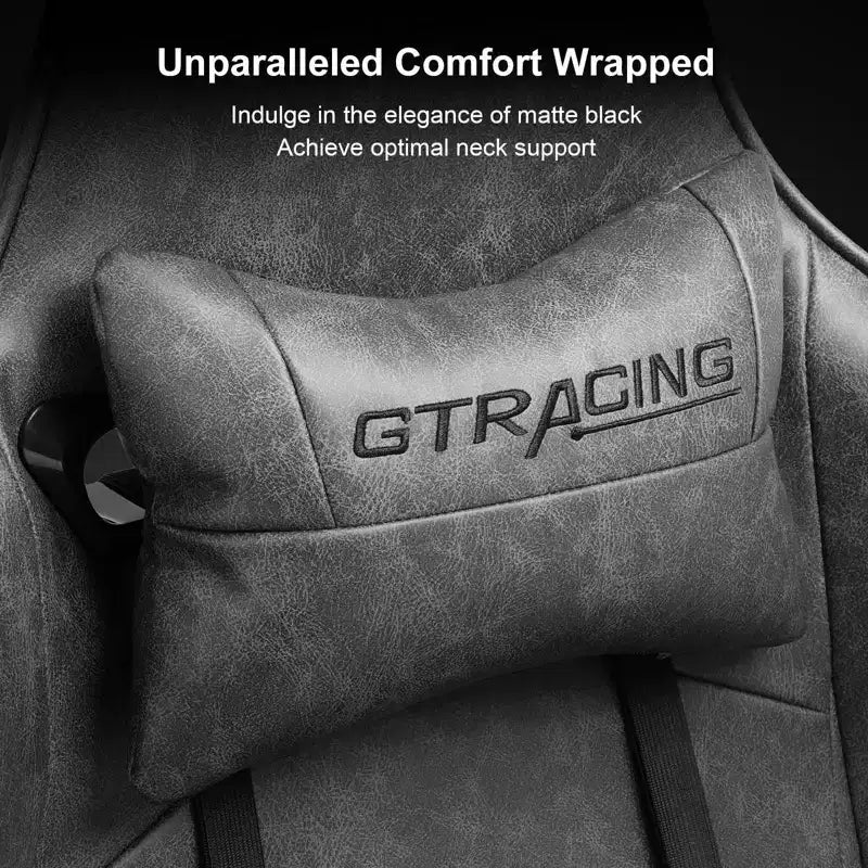 GTRACING Gaming Chair with Footres Ergonomic Recliner Office Chair with Lumbar Support Gray