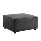 Pouf con vano contenitore Silvester, in tessuto grigio, 33", Acme Furniture