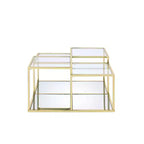 34" Uchenna Coffee Table Clear Glass/Gold Finish - Acme Furniture