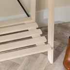 68" Solid Wood X Back Angled Hall Tree White Wash - Saracina Home: Pine Construction, Metal Hooks, Slatted Shelf