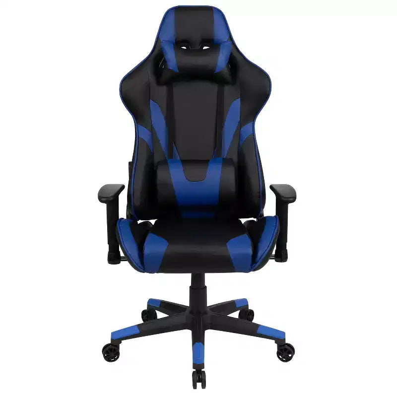 Emma and Oliver Racing Gaming Ergonomic Chair with Fully Reclining Back in Red LeatherSoft