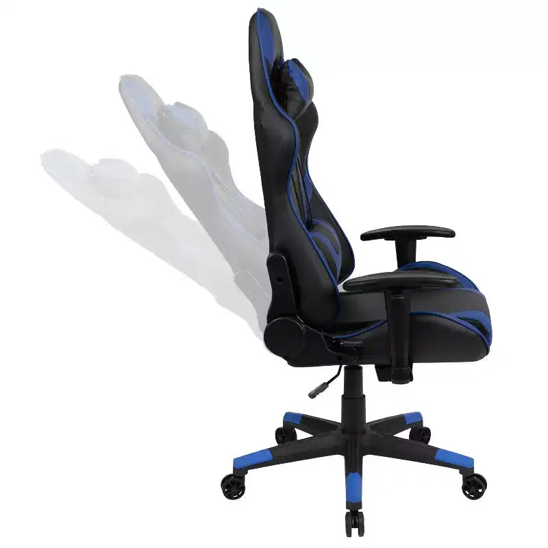 Emma and Oliver Racing Gaming Ergonomic Chair with Fully Reclining Back in Red LeatherSoft