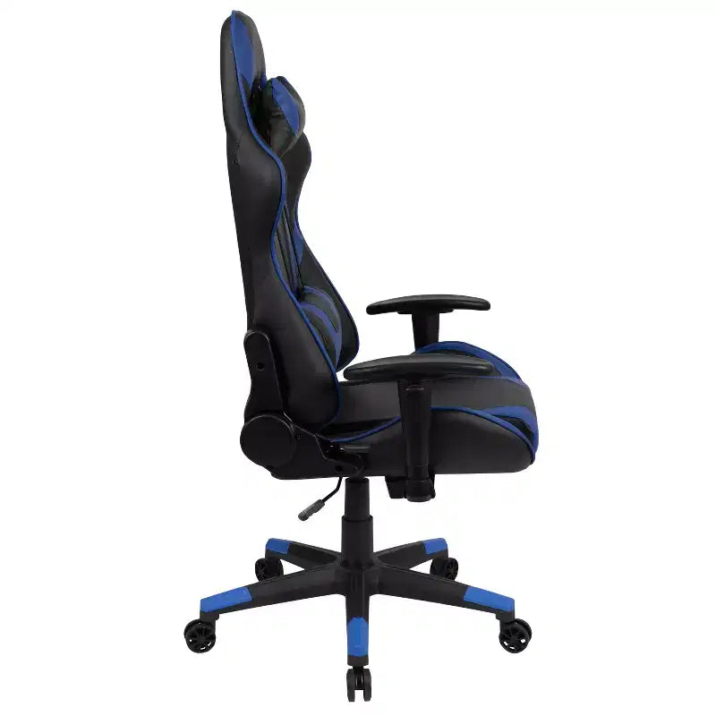 Emma and Oliver Racing Gaming Ergonomic Chair with Fully Reclining Back in Red LeatherSoft