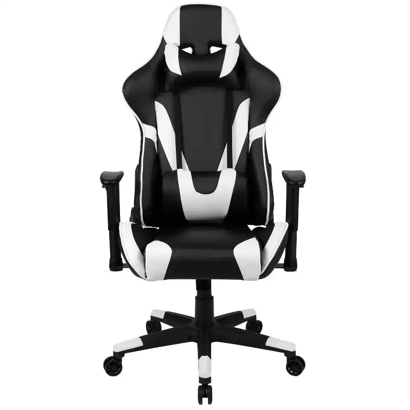 Emma and Oliver Racing Gaming Ergonomic Chair with Fully Reclining Back in Red LeatherSoft