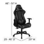 Emma and Oliver Racing Gaming Ergonomic Chair with Fully Reclining Back in Red LeatherSoft