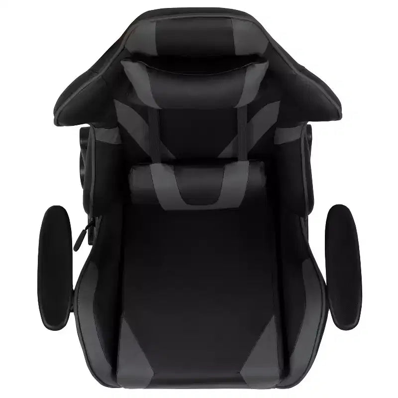 Emma and Oliver Racing Gaming Ergonomic Chair with Fully Reclining Back in Red LeatherSoft