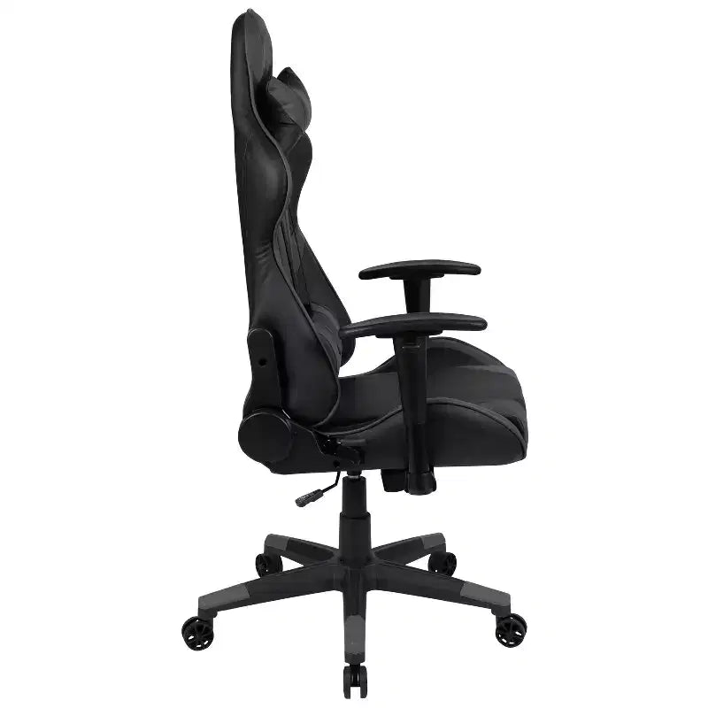 Emma and Oliver Racing Gaming Ergonomic Chair with Fully Reclining Back in Red LeatherSoft