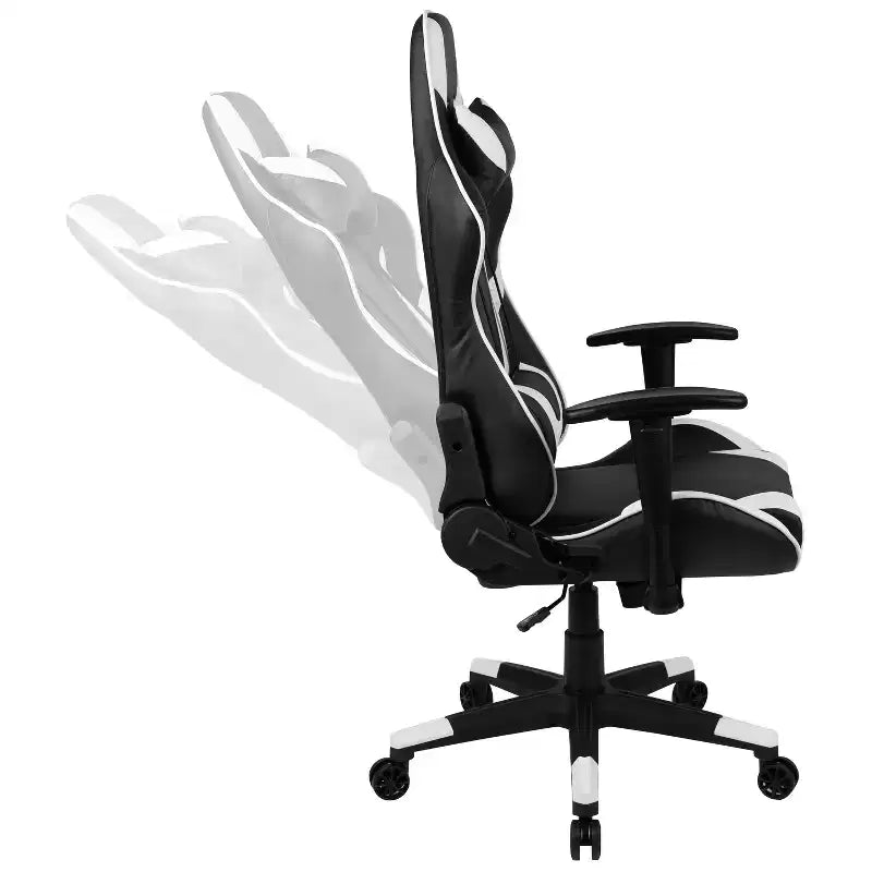 Emma and Oliver Racing Gaming Ergonomic Chair with Fully Reclining Back in Red LeatherSoft