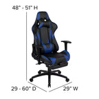 Sedia ergonomica da gaming Emma and Oliver Racing con schienale reclinabile e poggiapiedi in pelle sintetica rossa