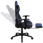 Sedia ergonomica da gaming Emma and Oliver Racing con schienale reclinabile e poggiapiedi in pelle sintetica rossa
