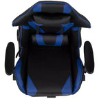 Sedia ergonomica da gaming Emma and Oliver Racing con schienale reclinabile e poggiapiedi in pelle sintetica rossa