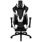 Sedia ergonomica da gaming Emma and Oliver Racing con schienale reclinabile e poggiapiedi in pelle sintetica rossa