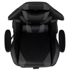 Sedia ergonomica da gaming Emma and Oliver Racing con schienale reclinabile e poggiapiedi in pelle sintetica rossa
