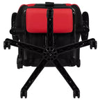 Sedia ergonomica da gaming Emma and Oliver Racing con schienale reclinabile e poggiapiedi in pelle sintetica rossa
