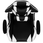 Sedia ergonomica da gaming Emma and Oliver Racing con schienale reclinabile e poggiapiedi in pelle sintetica rossa
