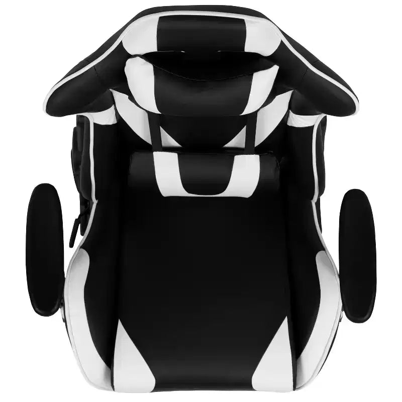 Sedia ergonomica da gaming Emma and Oliver Racing con schienale reclinabile e poggiapiedi in pelle sintetica rossa