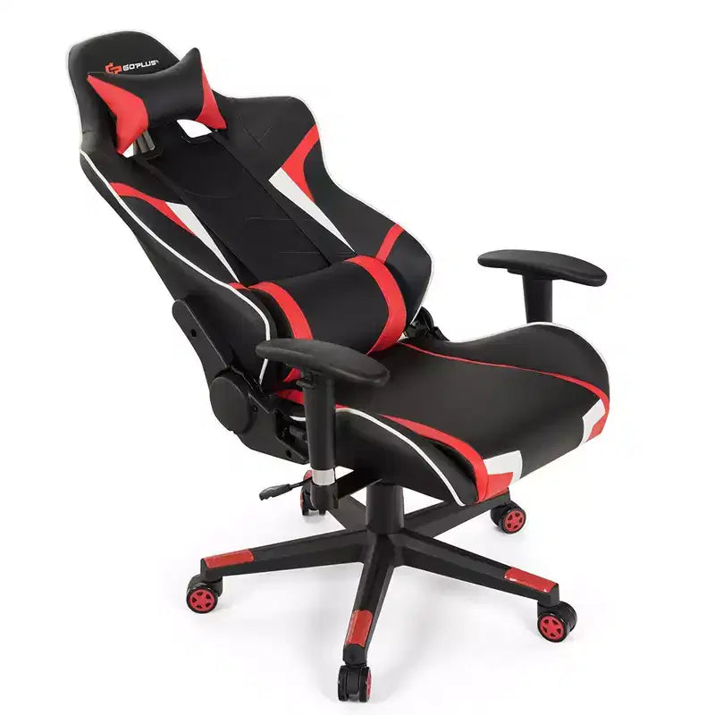 Sedia da gioco massaggiante Costway, reclinabile, girevole, da ufficio, da corsa, con supporto lombare