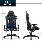 Sedia da gioco massaggiante Costway, reclinabile, girevole, da ufficio, da corsa, con supporto lombare