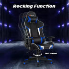 Sedia da gioco massaggiante Costway, reclinabile, girevole, da ufficio, da corsa, con supporto lombare