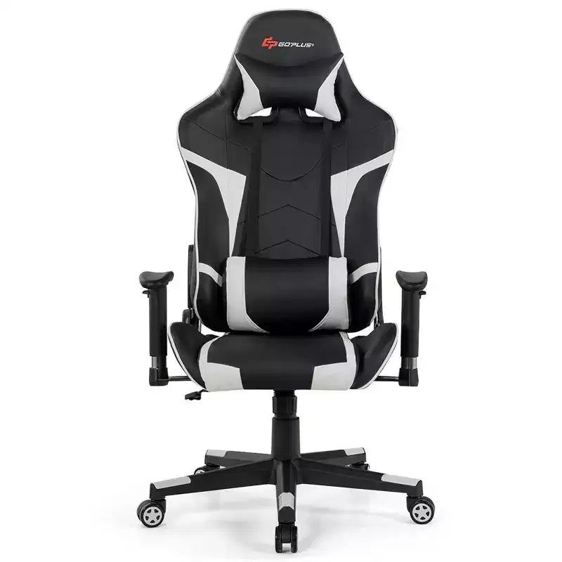Sedia da gioco massaggiante Costway, reclinabile, girevole, da ufficio, da corsa, con supporto lombare