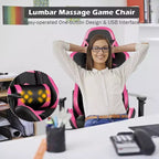 Costway Massage Gaming Chair Reclining Swivel Racing Office Chair with Footrest
