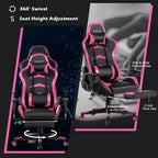 Costway Massage Gaming Chair Reclining Swivel Racing Office Chair with Footrest