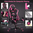 Costway Massage Gaming Chair Reclining Swivel Racing Office Chair with Footrest