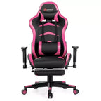 Costway Massage Gaming Chair Reclining Swivel Racing Office Chair with Footrest