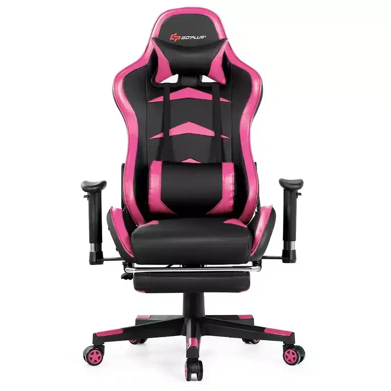 Costway Massage Gaming Chair Reclining Swivel Racing Office Chair with Footrest