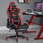 Costway Massage Gaming Chair Reclining Swivel Racing Office Chair with Footrest