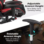 Costway Massage Gaming Chair Reclining Swivel Racing Office Chair with Footrest