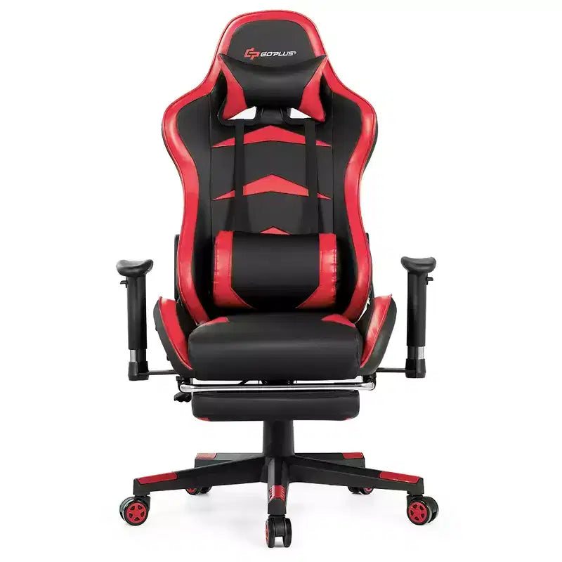 Costway Massage Gaming Chair Reclining Swivel Racing Office Chair with Footrest