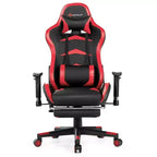 Costway Massage Gaming Chair Reclining Swivel Racing Office Chair with Footrest