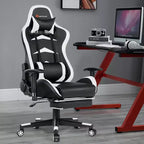 Costway Massage Gaming Chair Reclining Swivel Racing Office Chair with Footrest