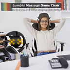 Costway Massage Gaming Chair Reclining Swivel Racing Office Chair with Footrest
