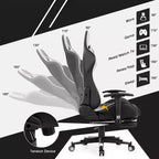 Costway Massage Gaming Chair Reclining Swivel Racing Office Chair with Footrest