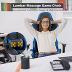 Costway Massage Gaming Chair Reclining Swivel Racing Office Chair with Footrest