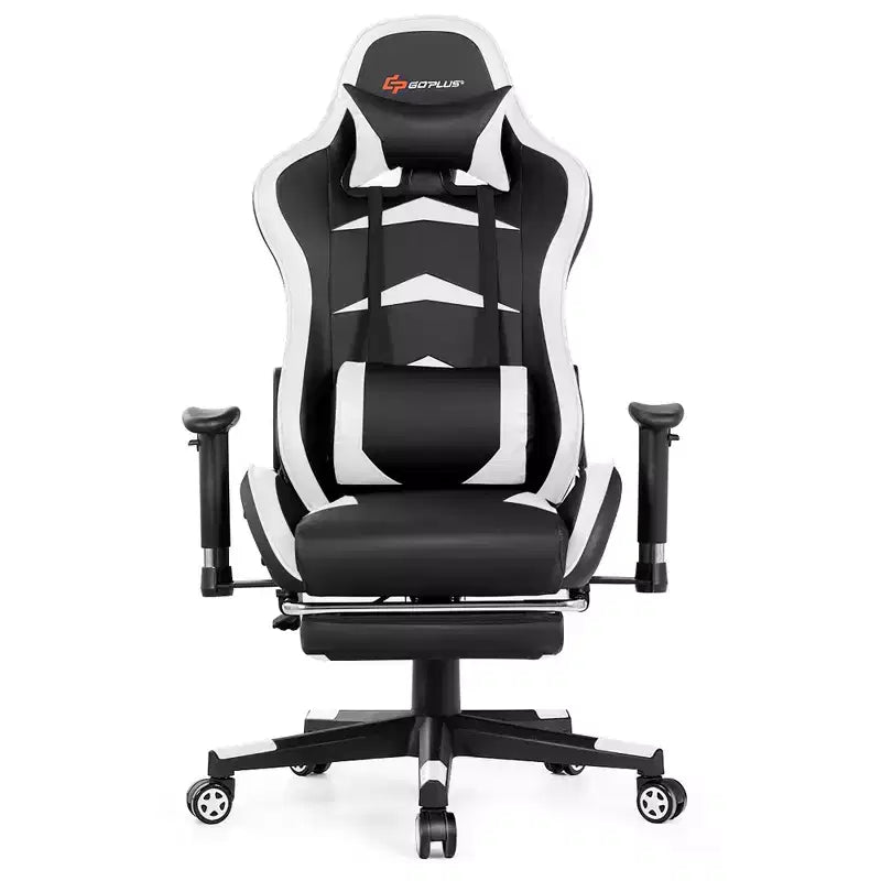 Costway Massage Gaming Chair Reclining Swivel Racing Office Chair with Footrest