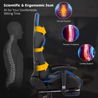 Costway Massage Gaming Chair Reclining Swivel Racing Office Chair with Footrest