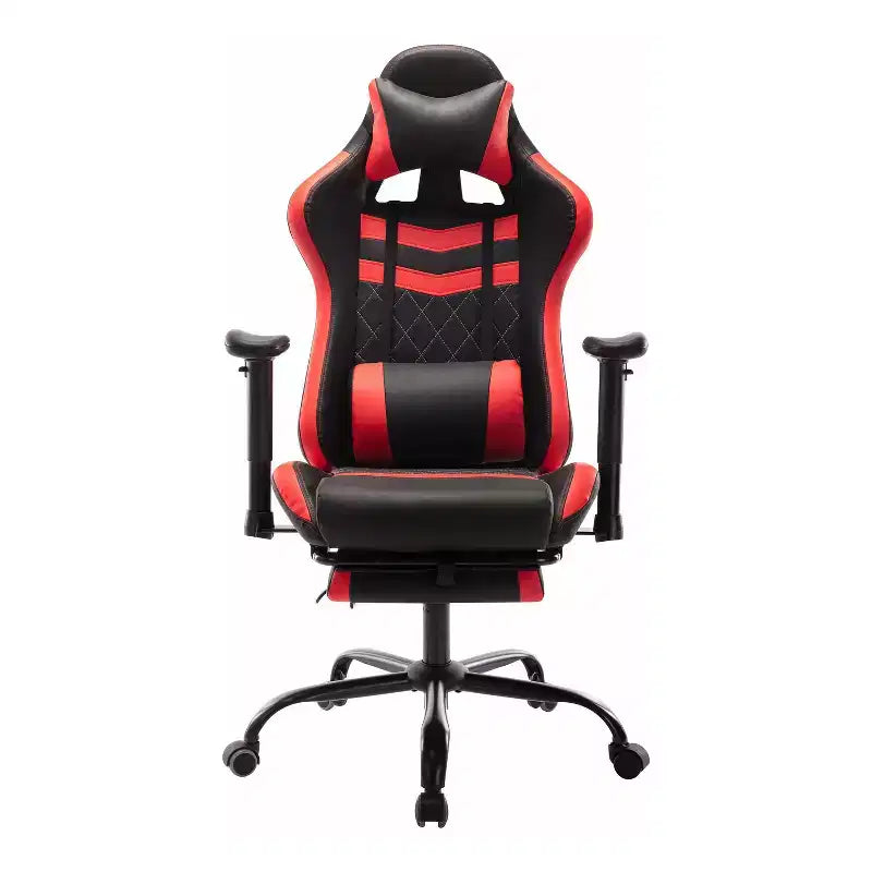 24/7 Shop At Home Finn Racing Adjustable Pillow and Leg Support Gaming Chair