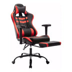 24/7 Shop At Home Finn Racing Adjustable Pillow and Leg Support Gaming Chair