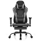 Costway Gaming Chair Racing High Back Office Chair w/ Footrest Black