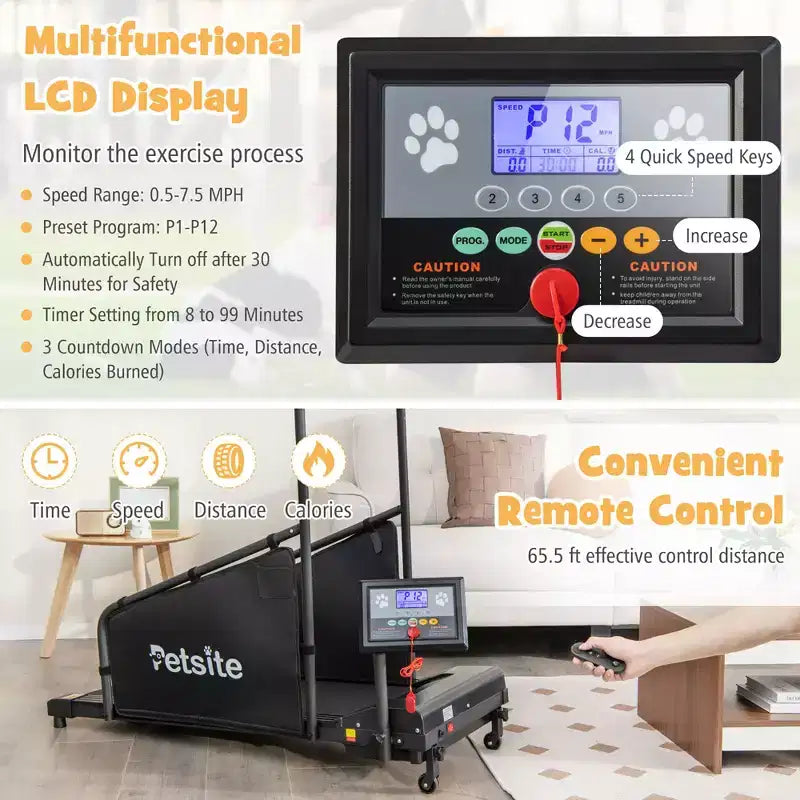 Costway Dog Treadmill for Small/Medium Dogs Indoors Pet Running Training Machine