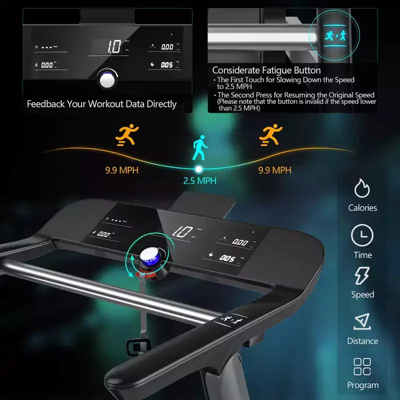 Costway Folding Electric Treadmill Jogging MachineBluetooth10 Preset Programs