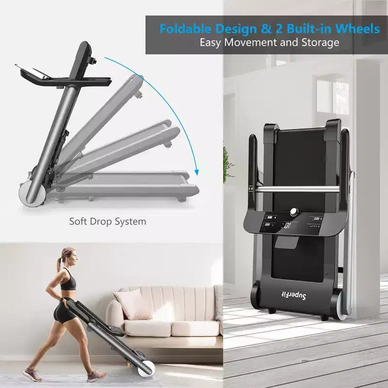 Costway Folding Electric Treadmill Jogging MachineBluetooth10 Preset Programs