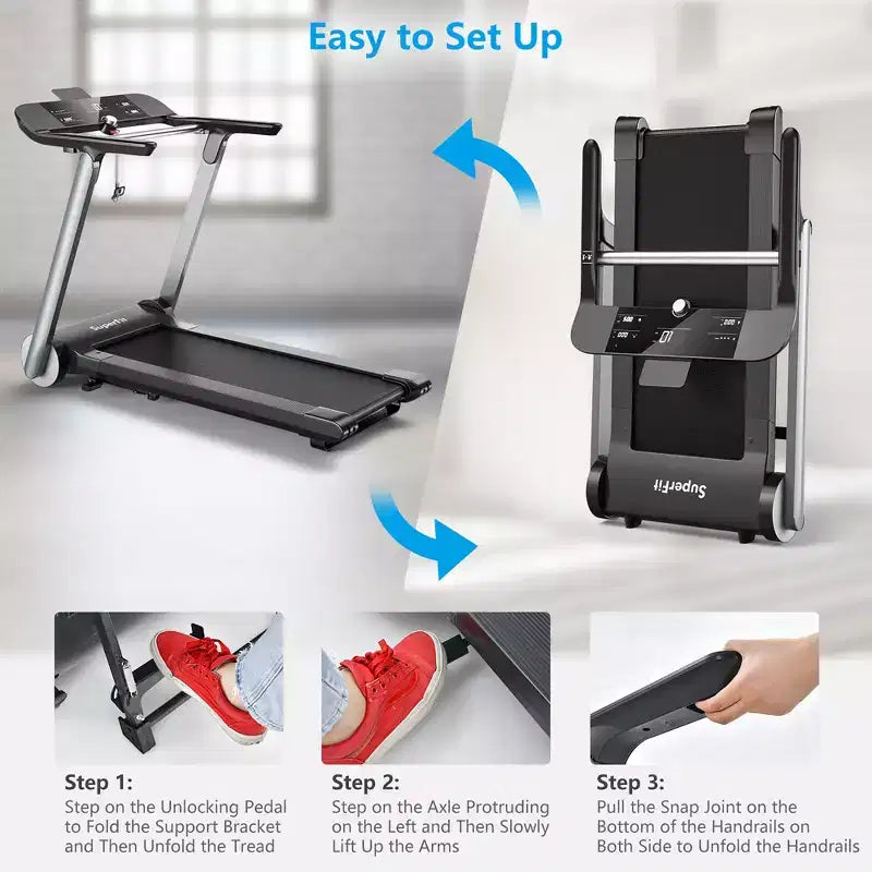 Costway Folding Electric Treadmill Jogging MachineBluetooth10 Preset Programs